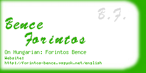 bence forintos business card